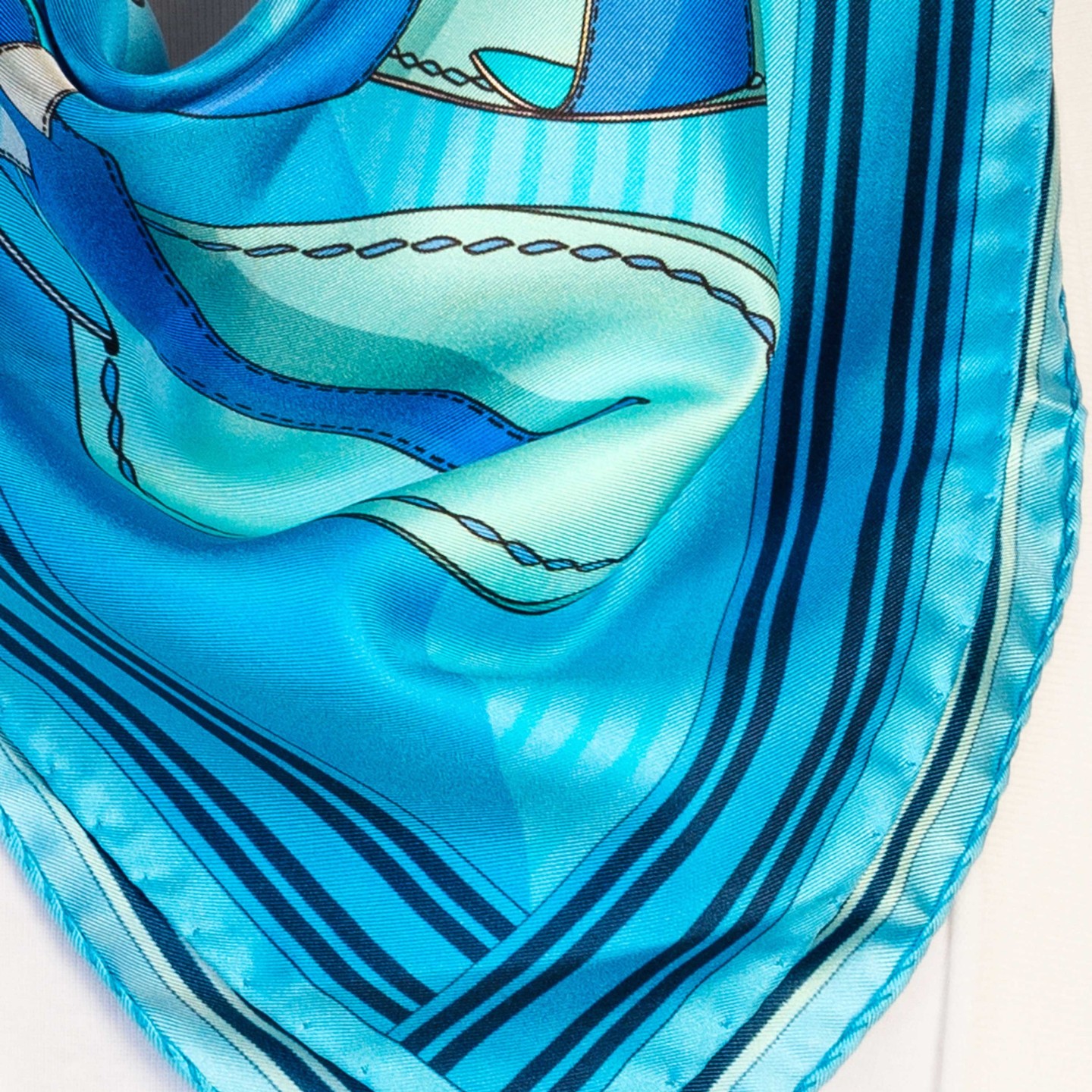 Foulard di seta 90 x 90 "Sandali blu" - Ventinove