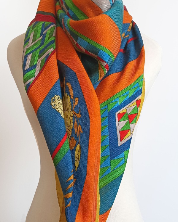 Wool and silk scarf "Intarsio"