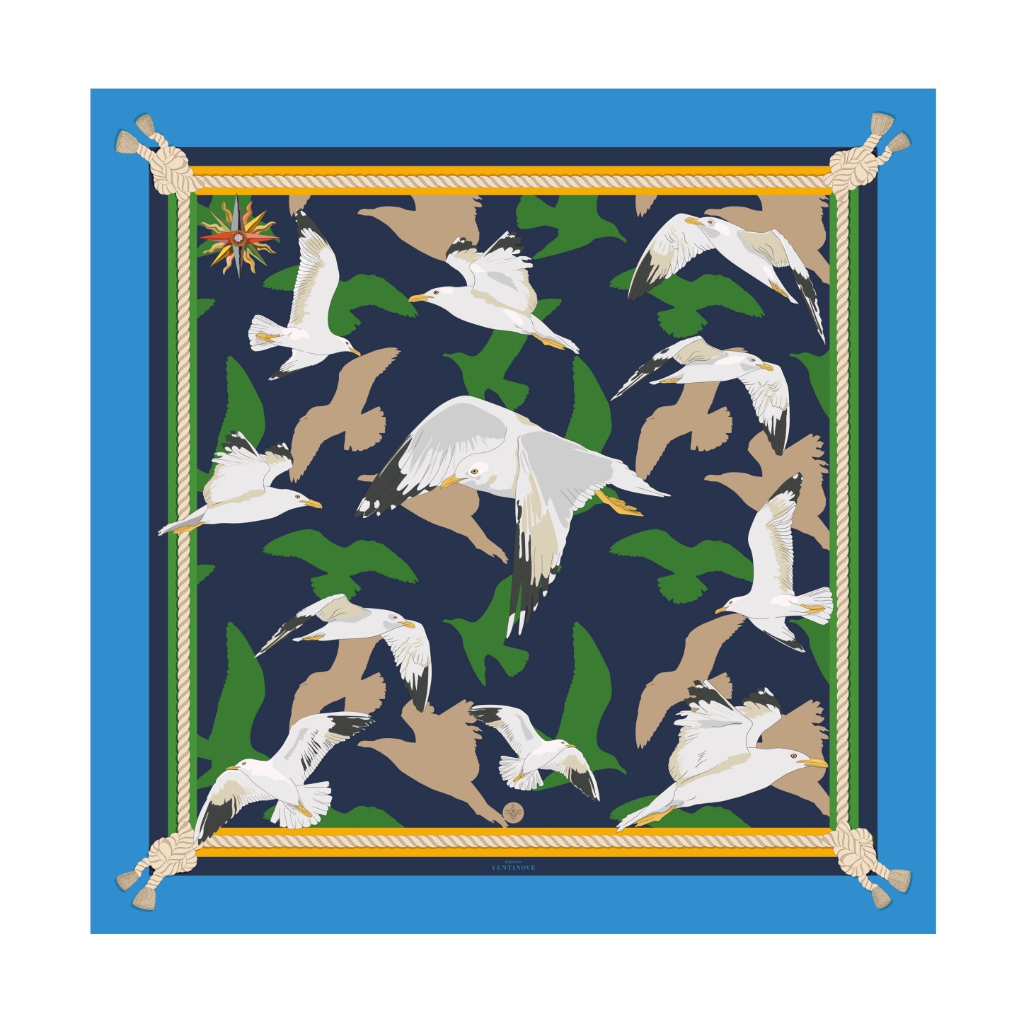 Foulard di seta Editions Ventinove - I gabbiani