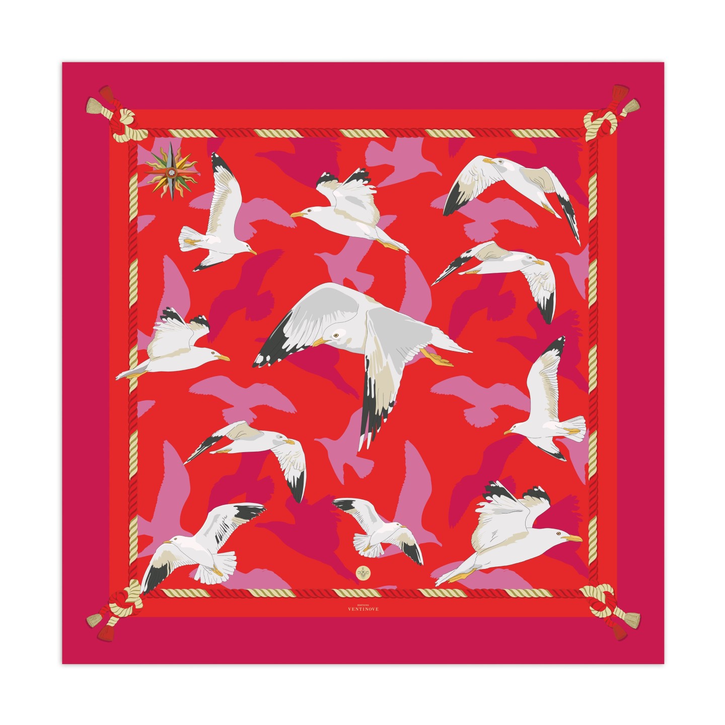 Foulard di seta Editions Ventinove - I gabbiani