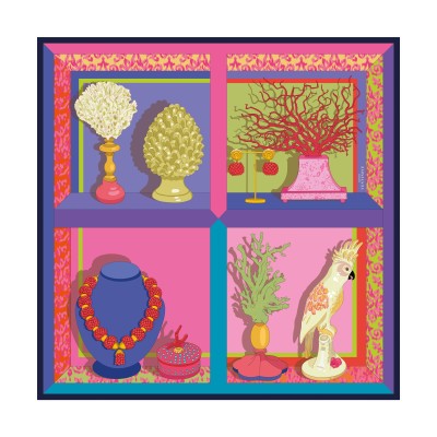 Silk carf 70 x 70 "Souvenir" - Ventinove