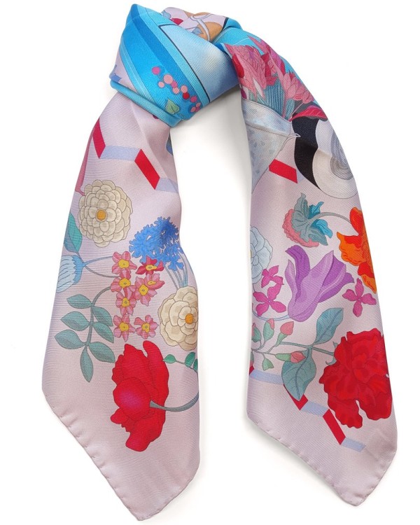 Exquisite 70x70 cm Silk Scarves - The Green Florist Editions Ventinove