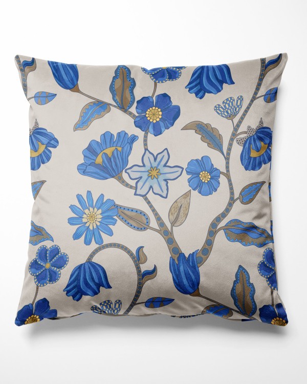 Housse de coussin Marqueterie fleurs