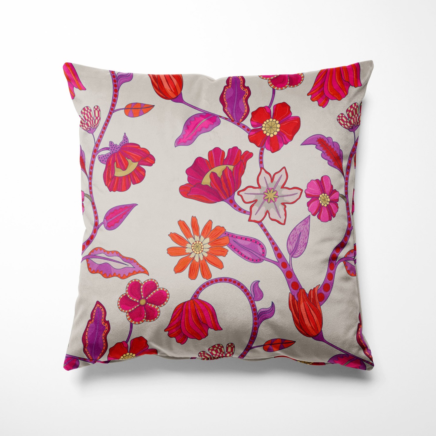 Housse de coussin Marqueterie fleurs