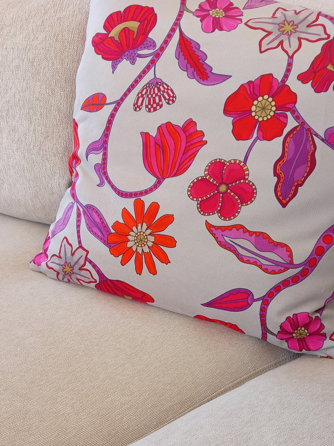 Housse de coussin Marqueterie fleurs