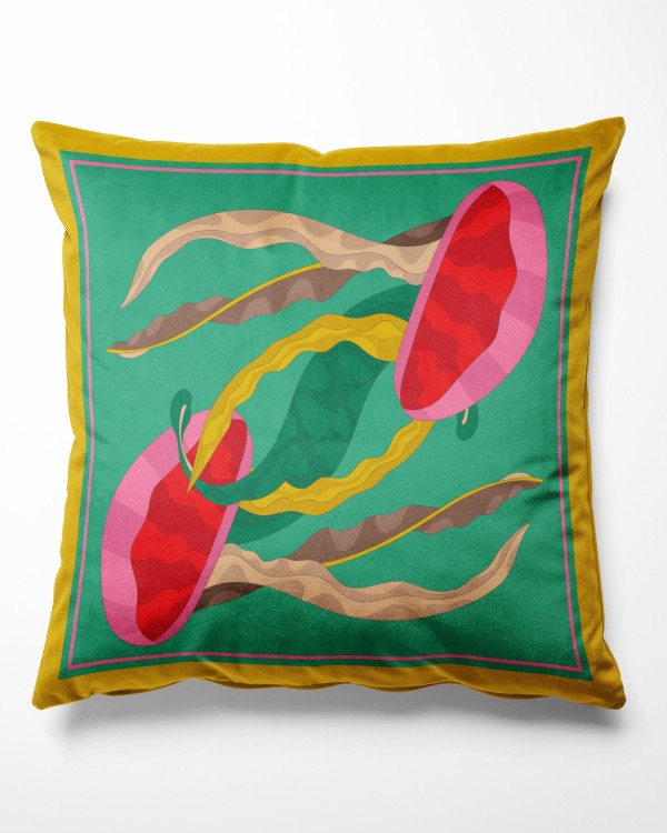 Housse de coussin Les méduses (verte)