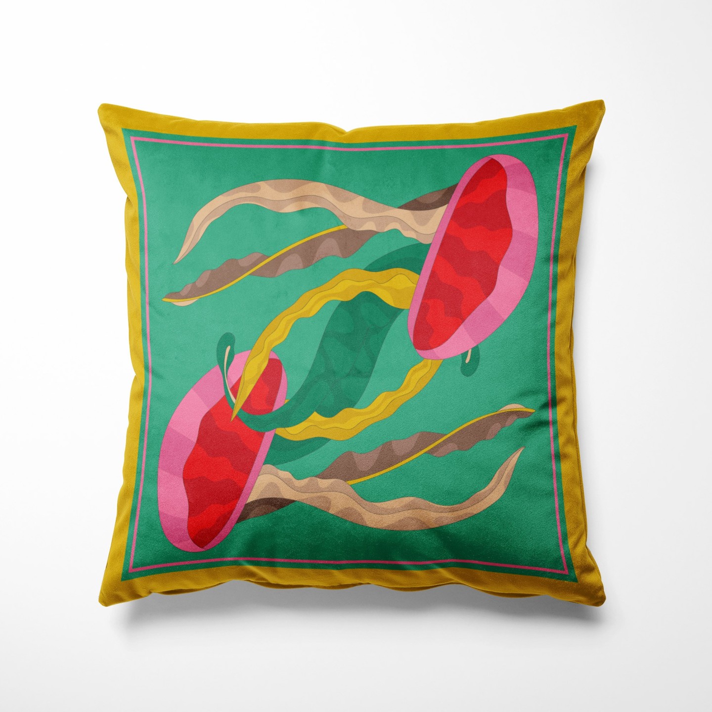 Housse de coussin Les méduses (verte)