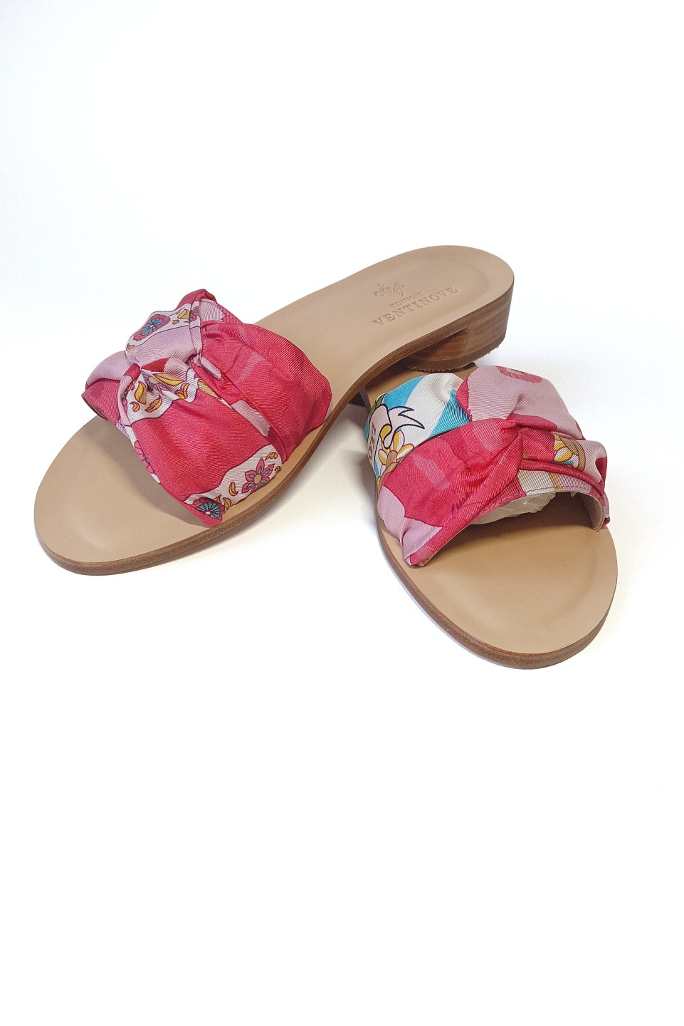 Unique sandal silk and leather Italian Craftsmanship