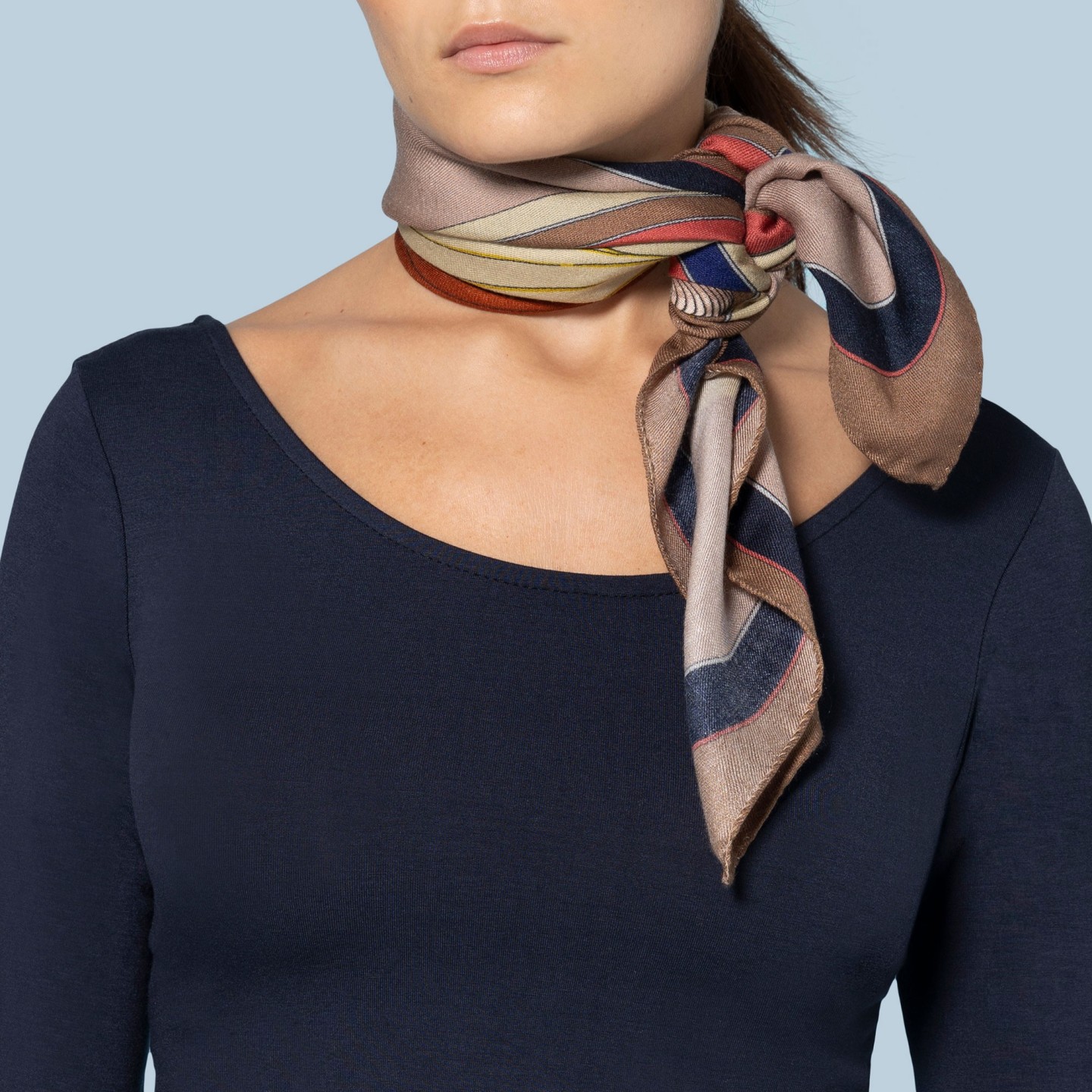 Foulard di lana e seta Made in Italy: Il porto ! 70 x 70 cm