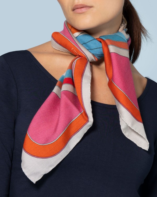 Foulard di lana e seta Made in Italy: Il porto ! 70 x 70 cm