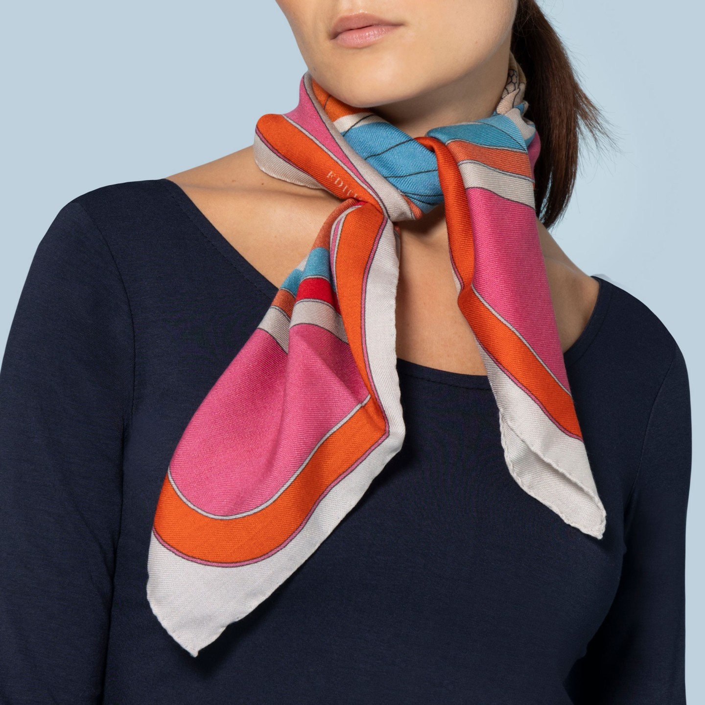 Foulard di lana e seta Made in Italy: Il porto ! 70 x 70 cm