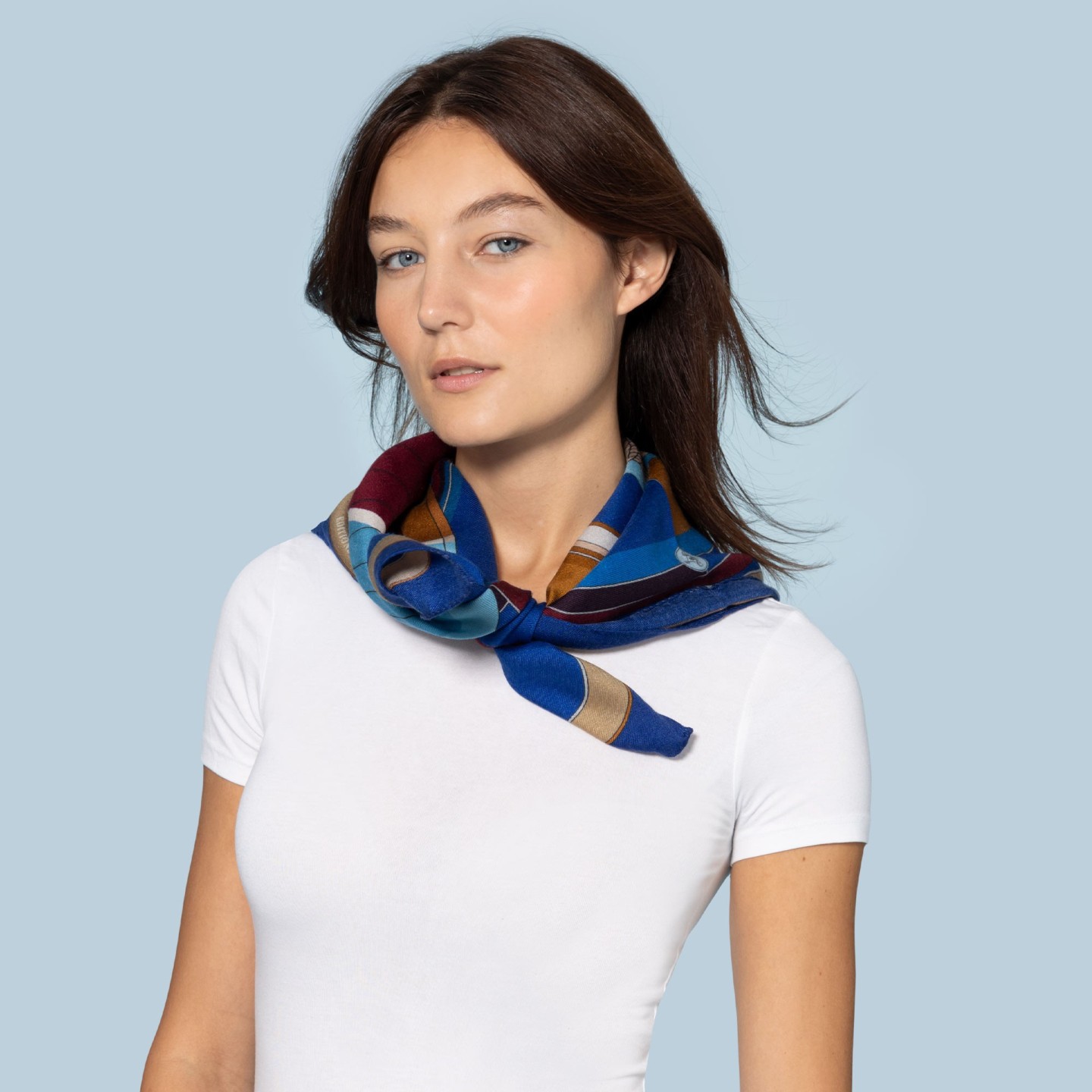 Foulard di lana e seta Made in Italy: Il porto ! 70 x 70 cm