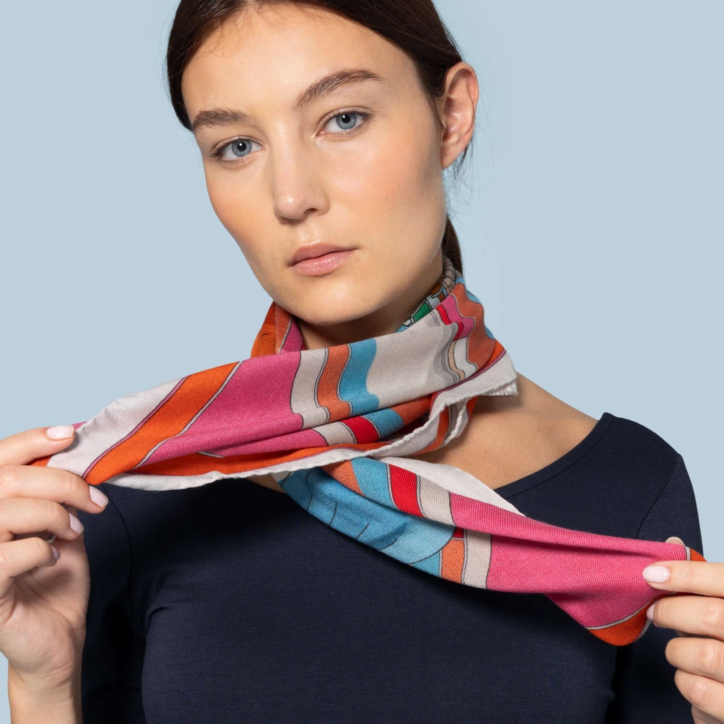 Wool and silk scarf 70x70 Il porto