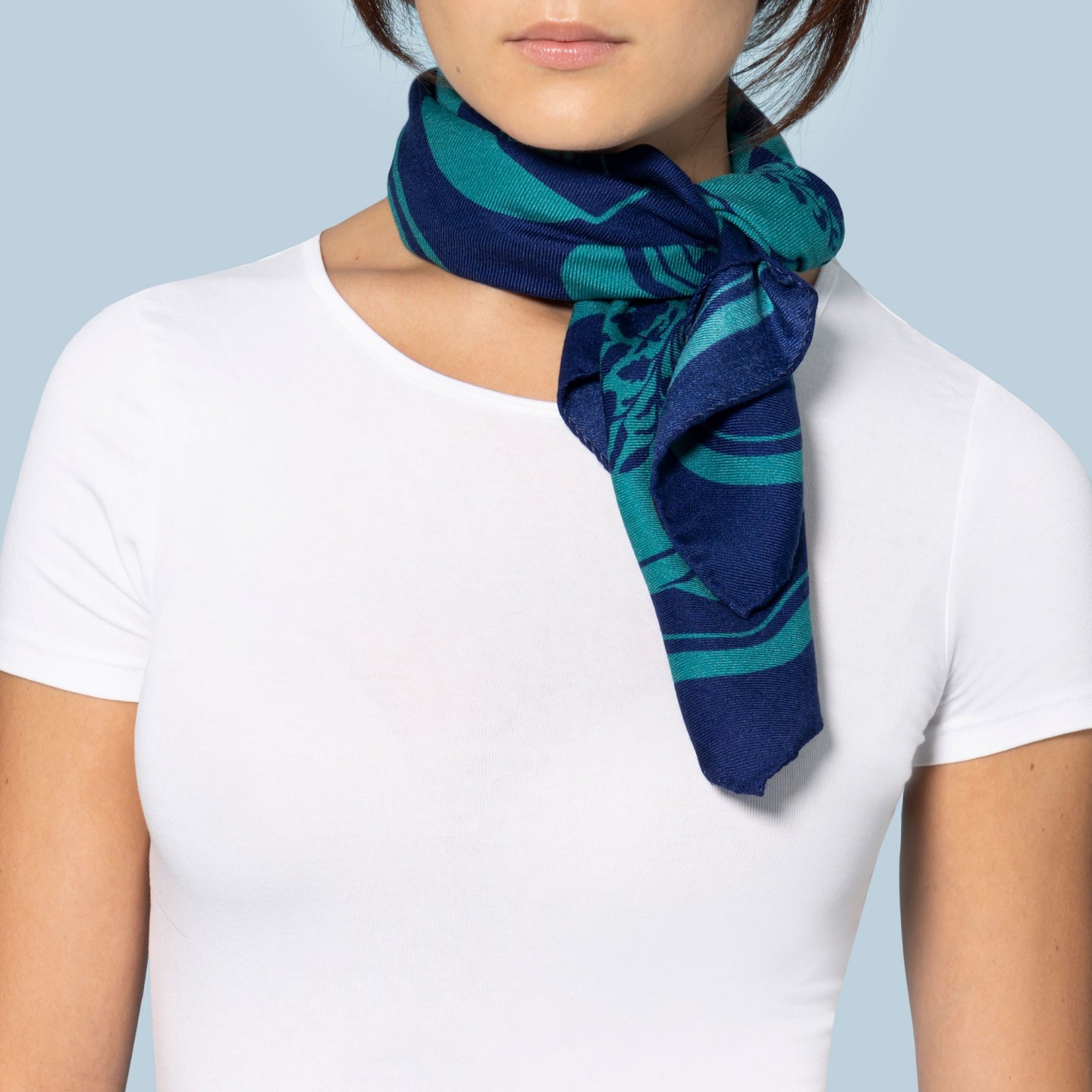 foulard en soie et laine 70x70 cm - Intarsio - bichromie- Ventinove