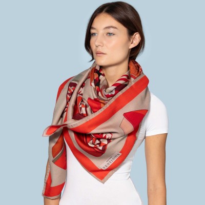 Wool and silk scarf "Intarsio"