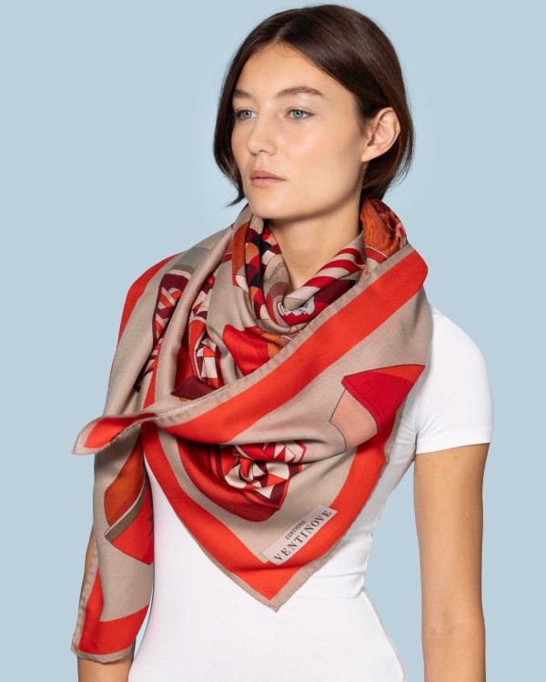 Wool and silk scarf "Intarsio"