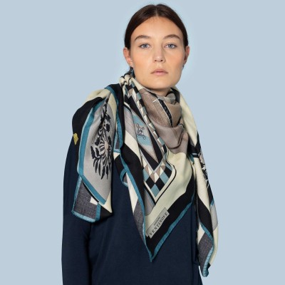 Wool and silk scarf "Intarsio"