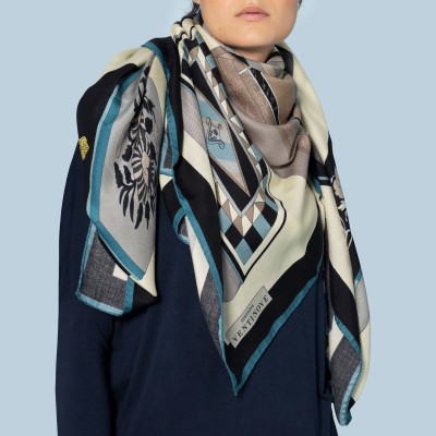 Wool and silk scarf "Intarsio"