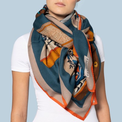 Wool and silk scarf "Intarsio"