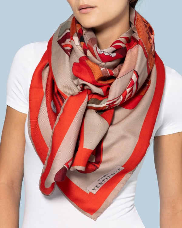 Wool and silk scarf "Intarsio"