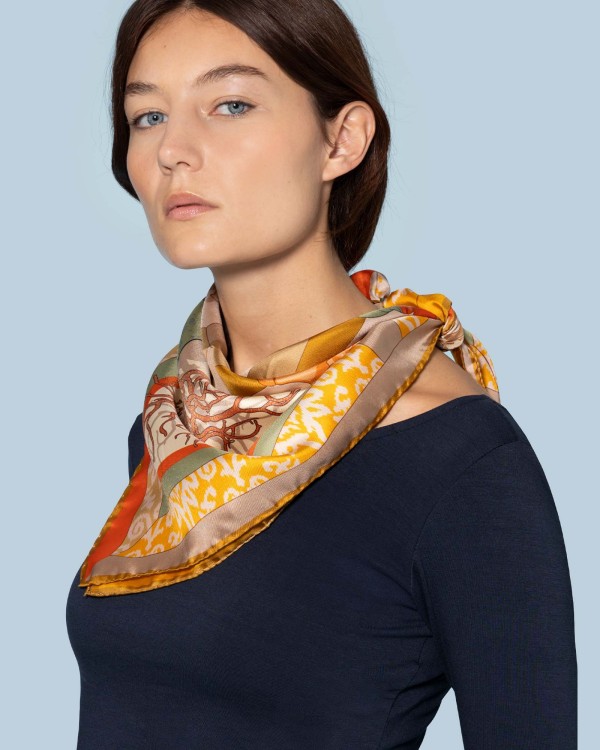 Foulard di seta 70 x 70 "Souvenir" - Ventinove