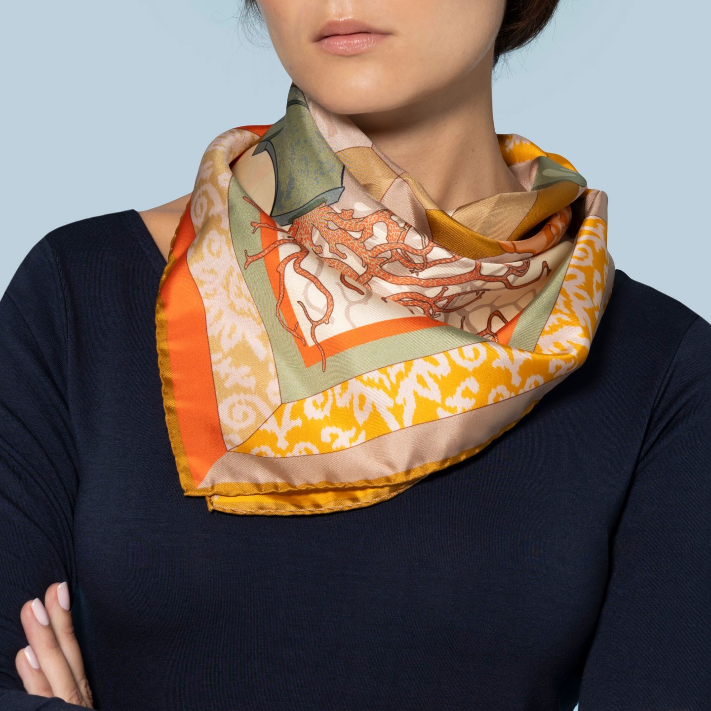 Foulard di seta 70 x 70 "Souvenir" - Ventinove