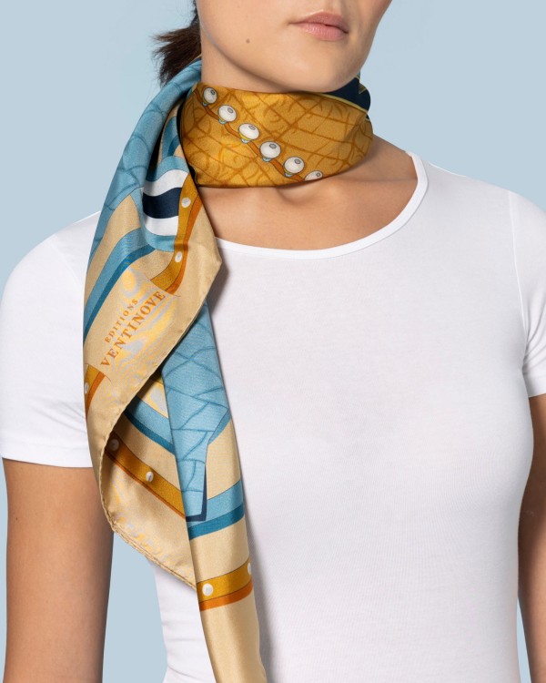 Foulard di seta 90 - Capitano Azzurro