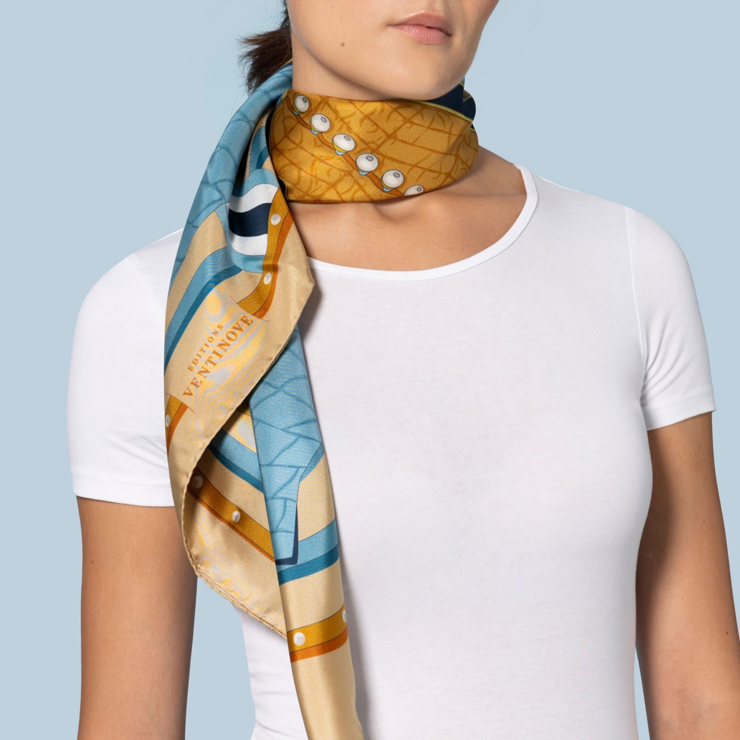 Foulard di seta 90 - Capitano Azzurro