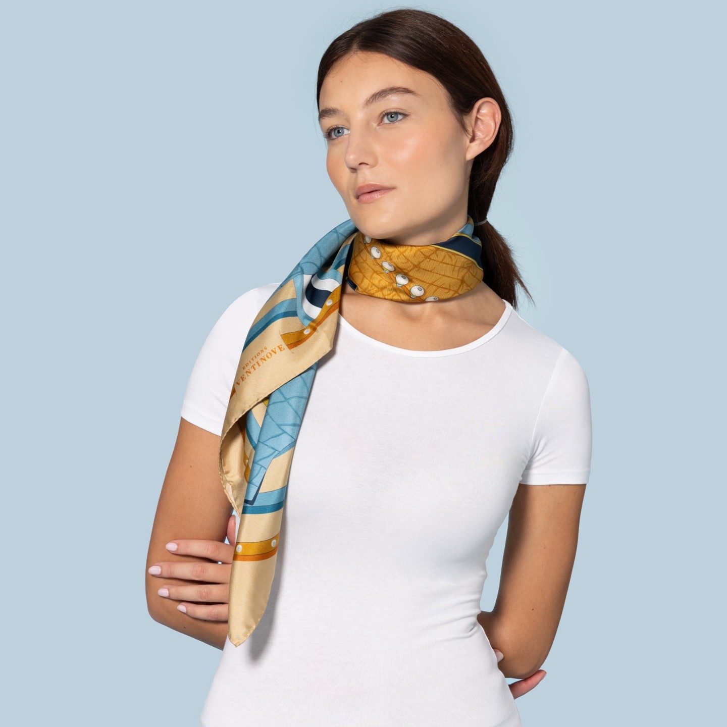 Foulard di seta 90 - Capitano Azzurro