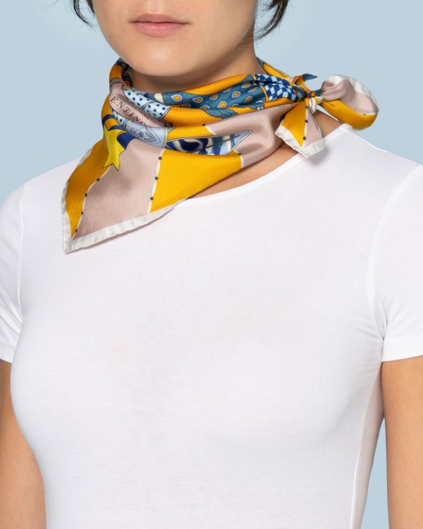 TigerTie Donne Chiffon Panno-nicki Pink Dimensione 50 Cm X 50 Cm - Panno Foulard Sciarpa