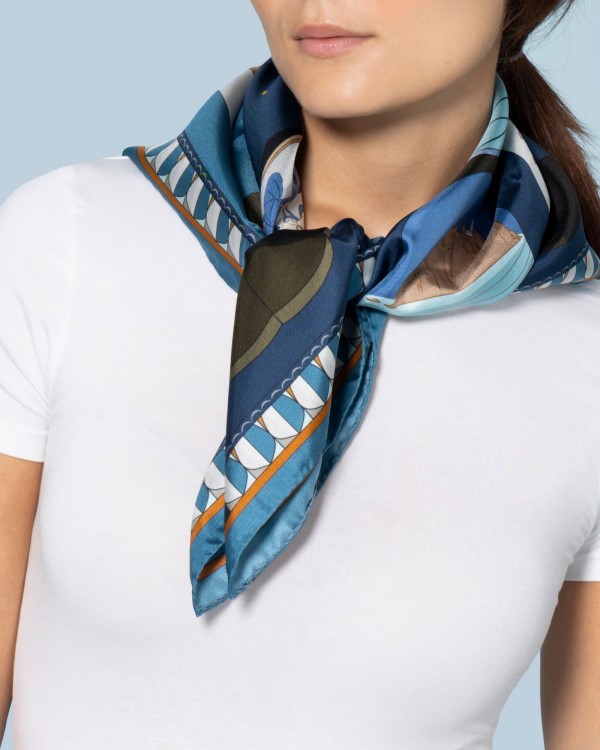 Twill silk scarf square 70 - Stromboli