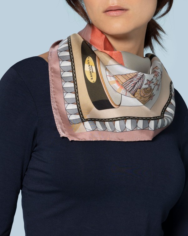 Twill silk scarf square 70 - Stromboli