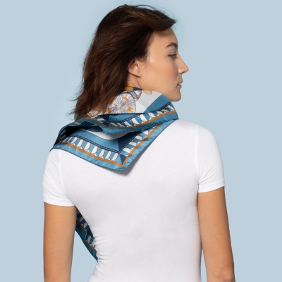 Twill silk scarf square 70 - Stromboli