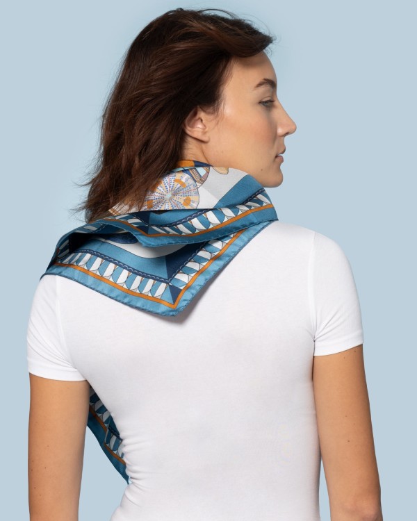 Twill silk scarf square 70 - Stromboli